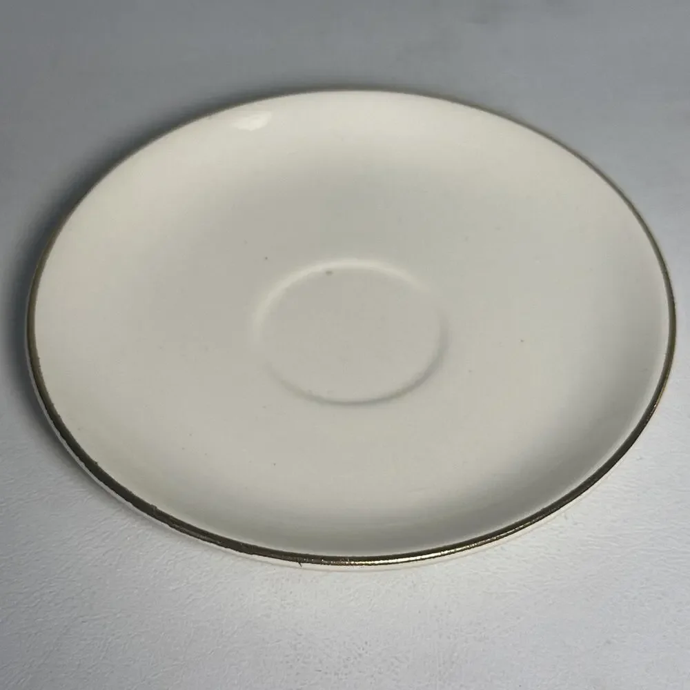 US Naval Academy Tea Cup & Saucer Crest Cream Gold